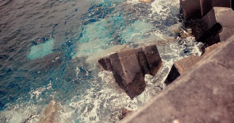 A clip of sea waves at a seashore