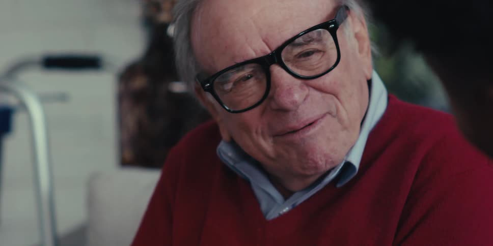 Portrait of an elderly man talking