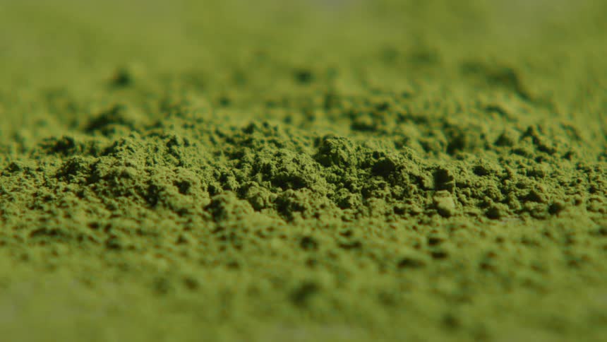Close up of a greenish powder