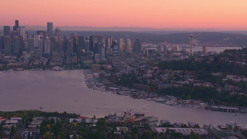Aerial view of sydneys metropolis surrounded by the sea