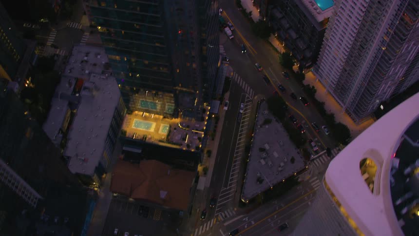 Traffic is traveling through the city
