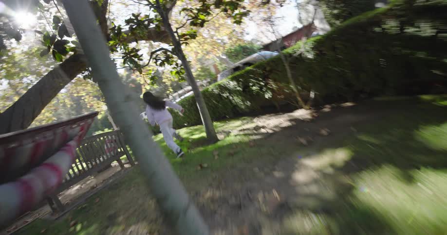 Children run and play by the home