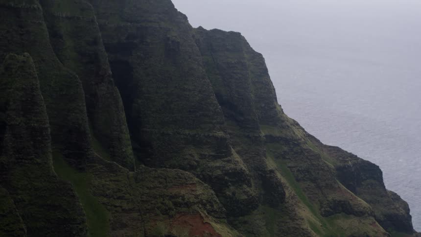 Landscape of a mountain wall by the sea