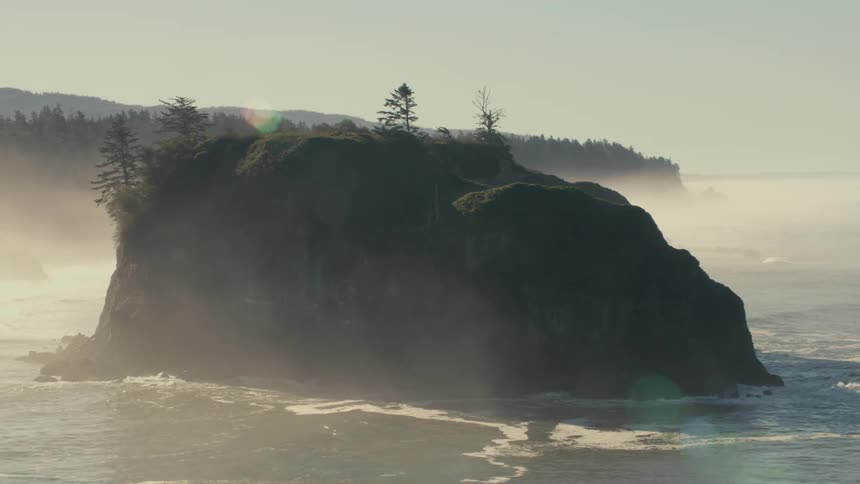A clip of an island on the sea