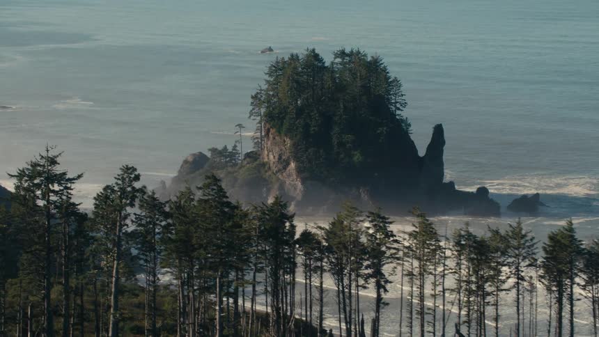 An aerial clip of an island