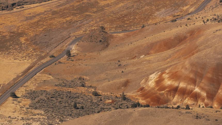 An aerial clip of a desert land