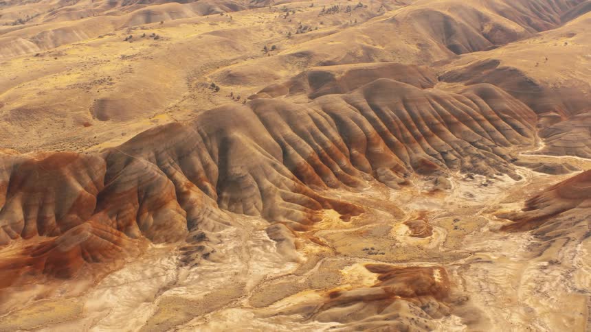 An aerial orbiting clip of a desert