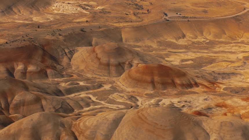 An aerial clip of a desert land