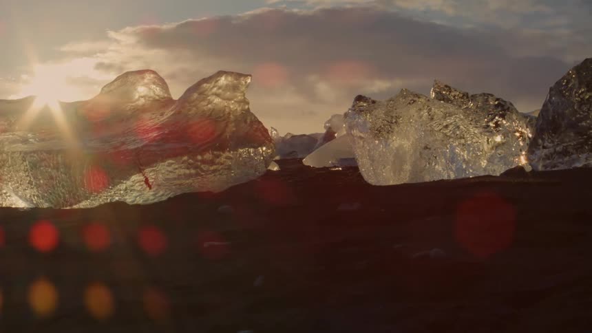 Glaciers in black sand