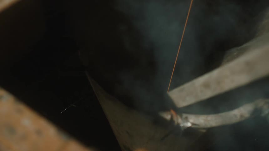 Smoke is rising from the oven