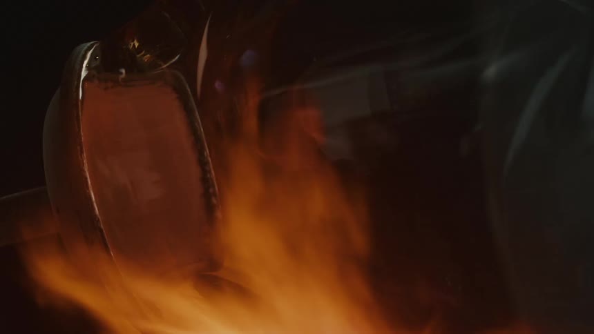 A clip of a melting and forging process