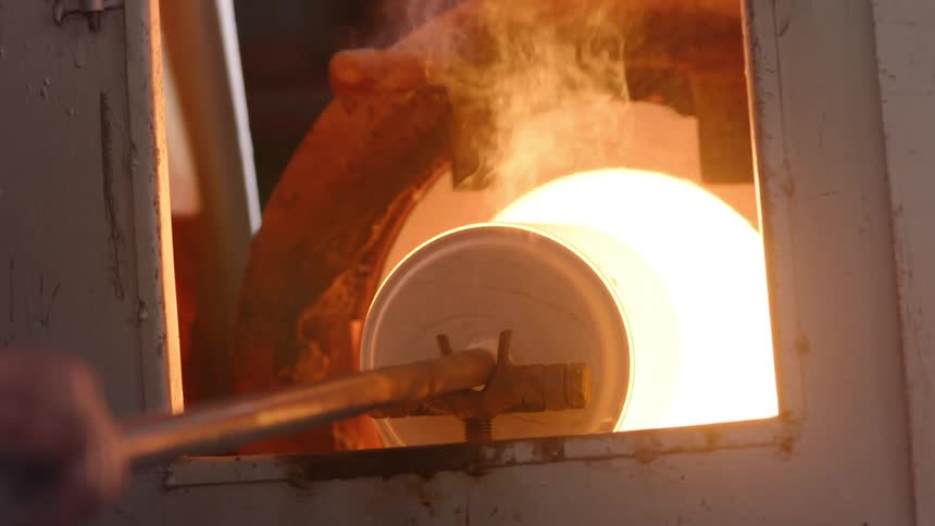 A clip of a blacksmith producing