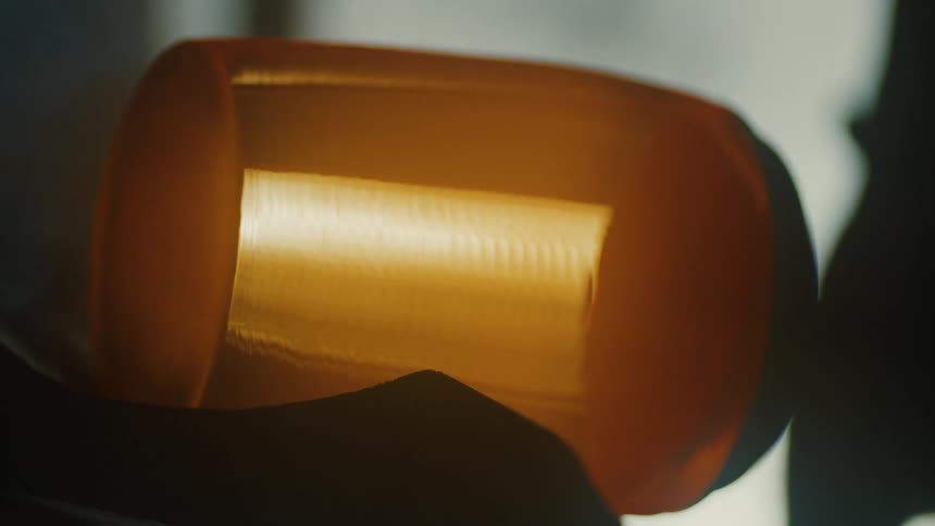 Close up of a glass jar being shaped