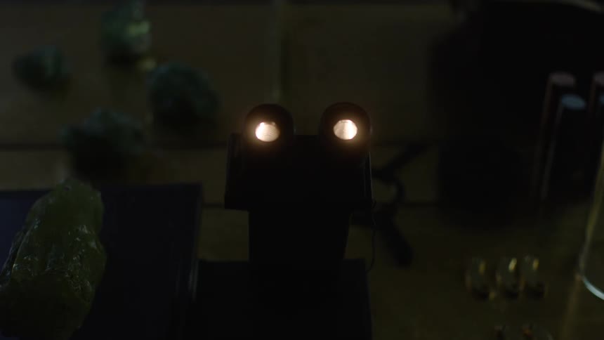 Microscope on top of a surface with other objects