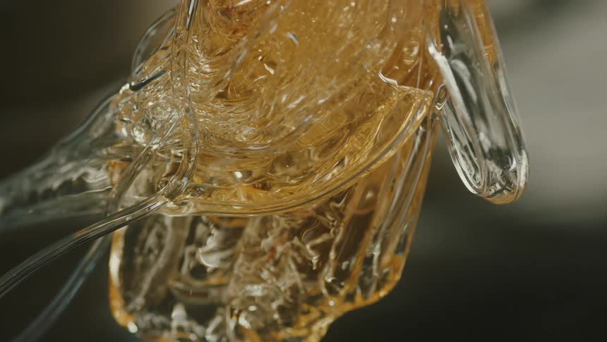 Close up of an abstract molded glass