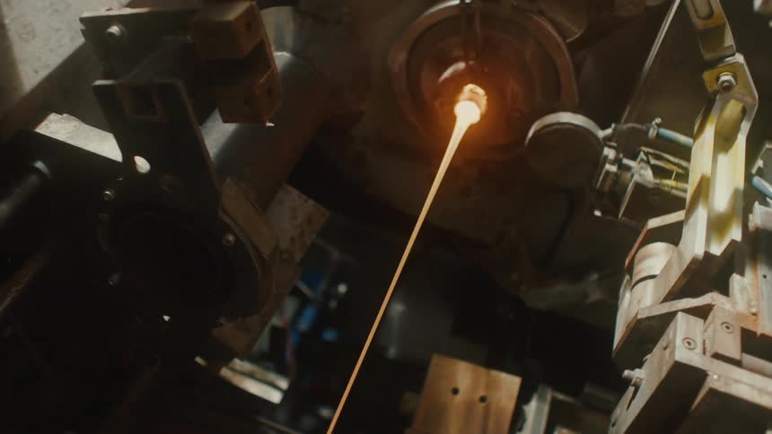 A footage of a melting machine in a factory