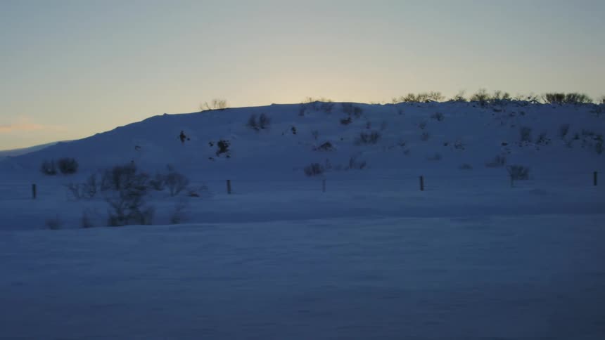 Landscape of a mountain in a snowy place