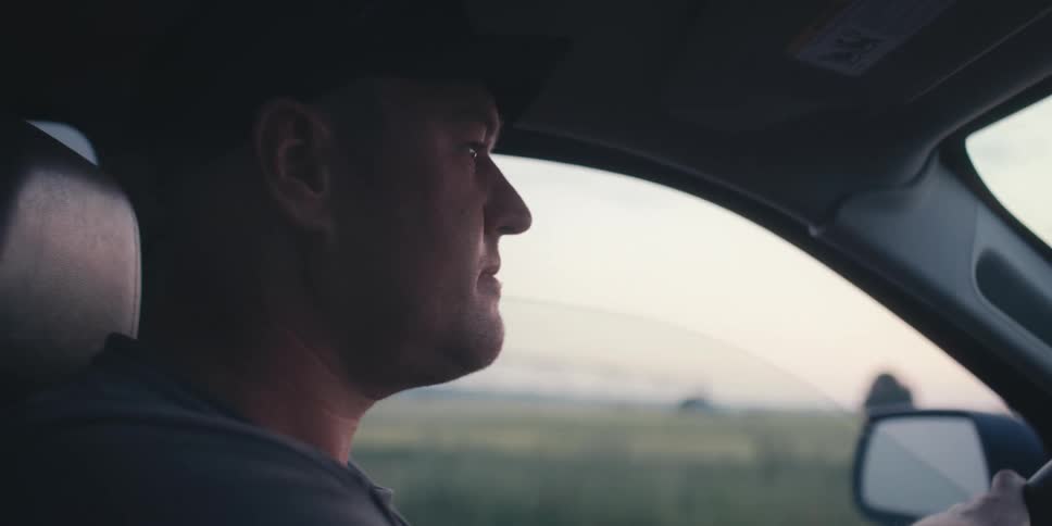 A footage of a man driving