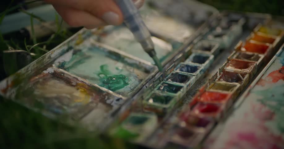 A clip of a person painting