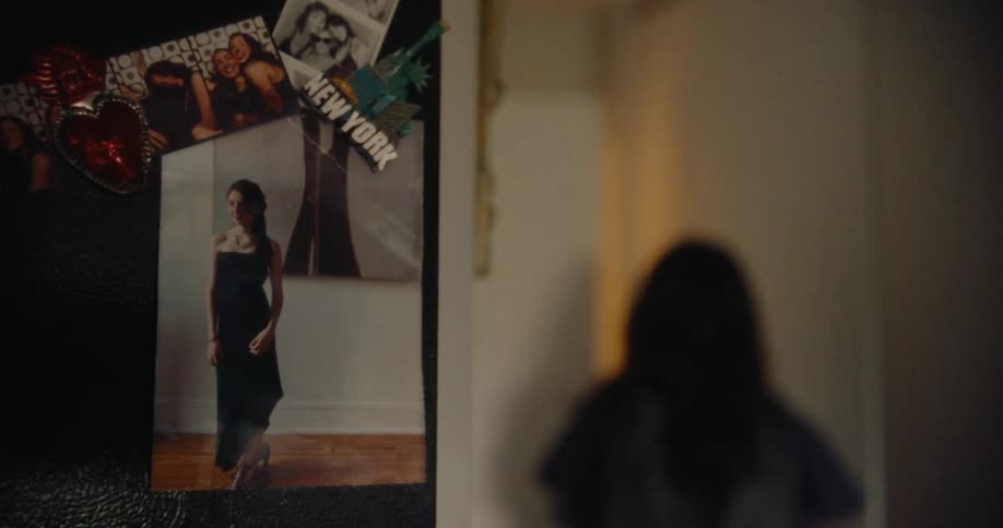 Woman opening the door and leaving the room
