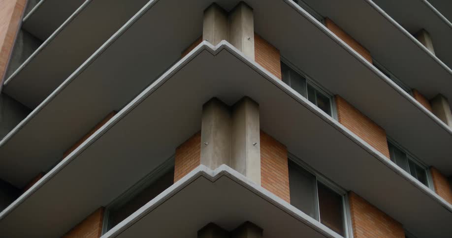 Exterior architecture of a standardized urban building