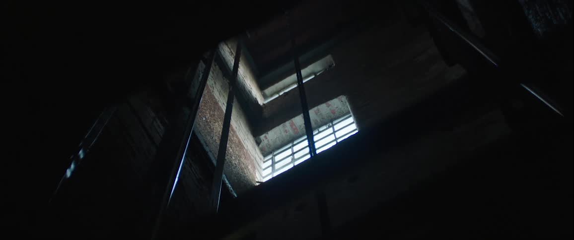 Windows of an industrial elevator shaft