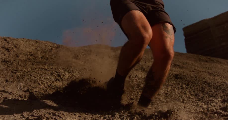 A footage of a person running