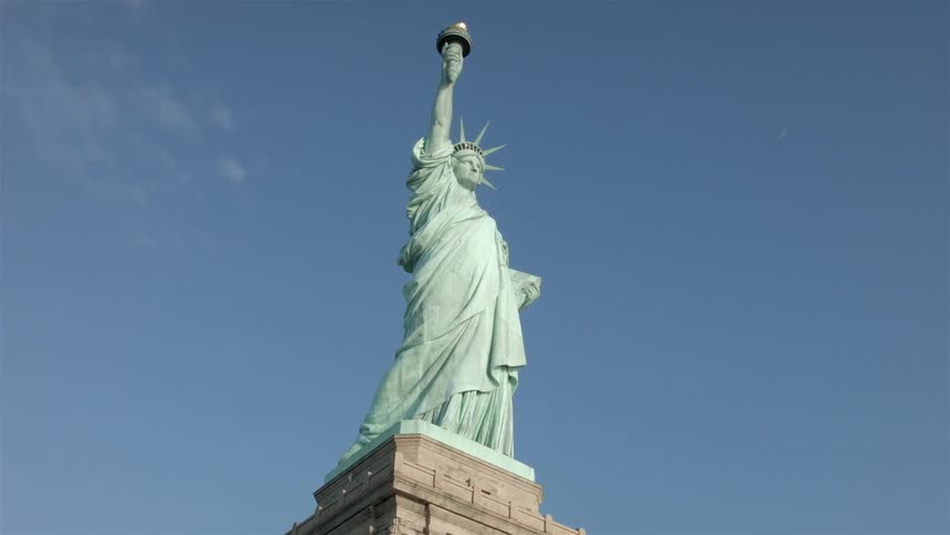 The statue of liberty on a clear day