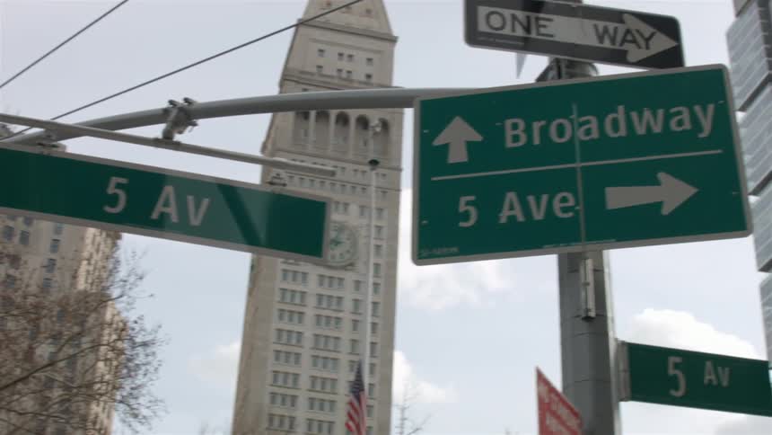 Street signs are on this intersection of a city