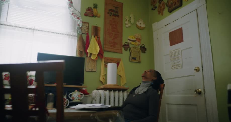 Woman leaning back and relaxing in a chair