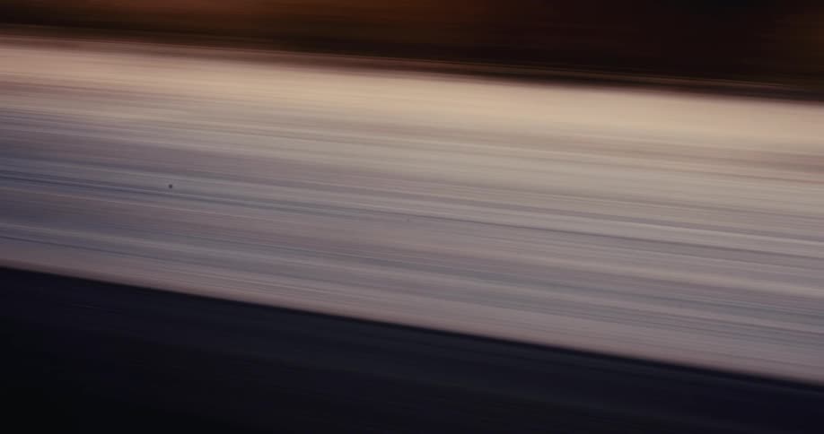 Moving view down a blurred road