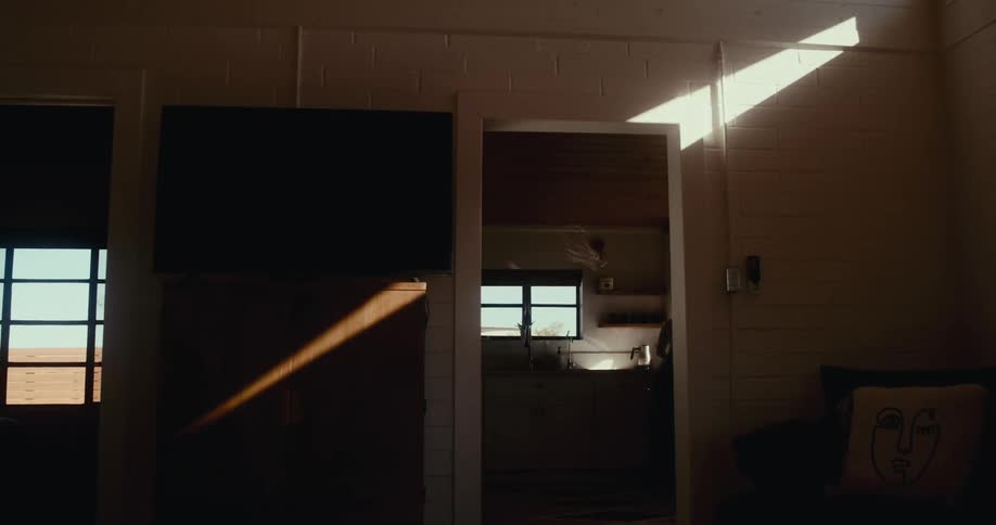 Silhouette of a person in the kitchen