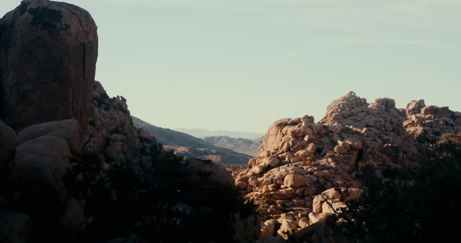 Landscape of rocks in a valley