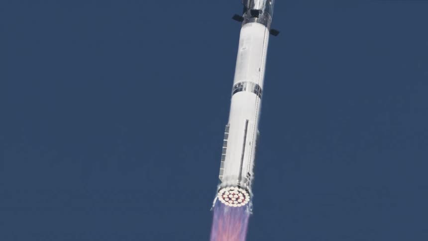 A footage of a rocket moving in the sky