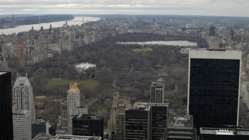 View of many skyscrapers in a building