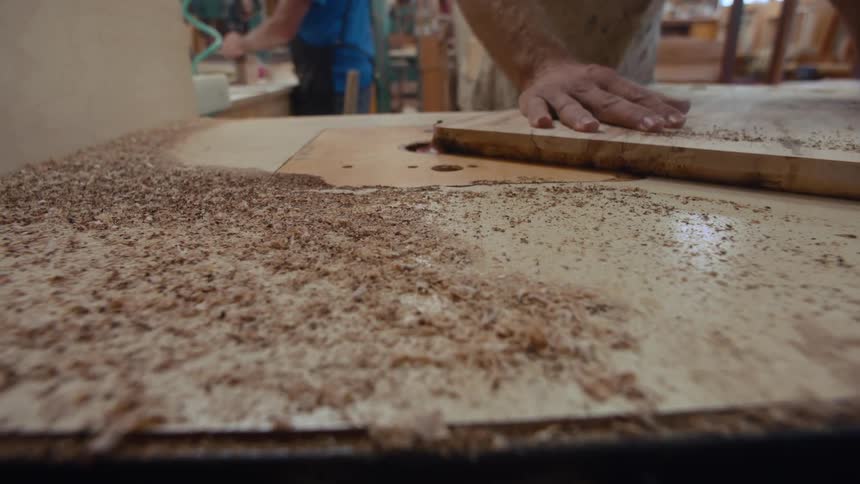 A clip of a carpenter working
