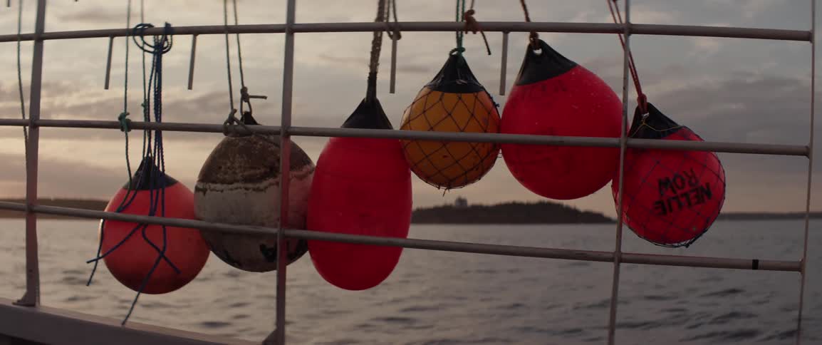 Buoys hang on the side of the ship