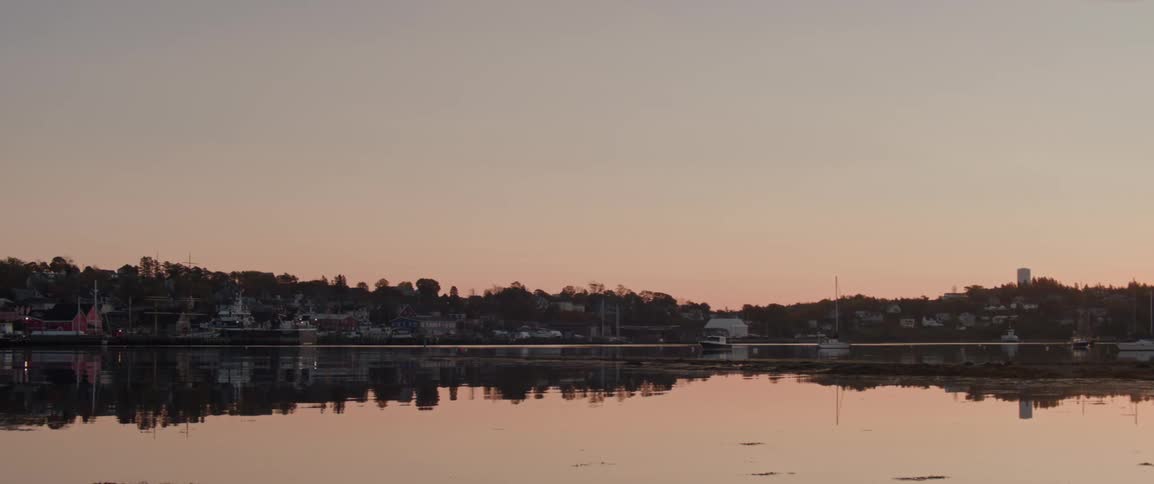 Landscape of a small town close to the seashore