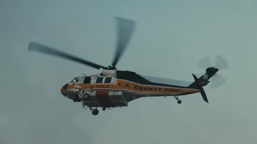 A footage of an helicopter in the sky