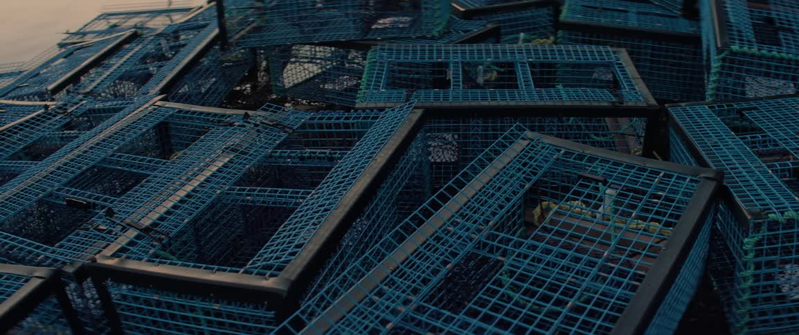 Fishing traps by the seashore