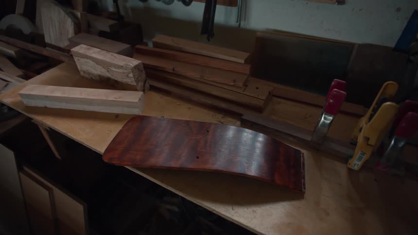 Wooden pieces on the table