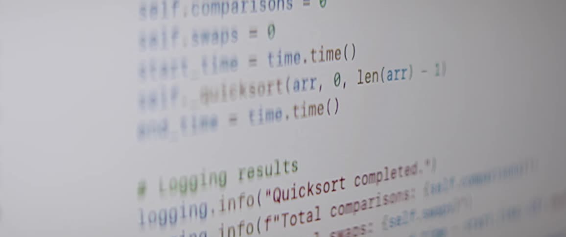 Screen displaying programming code