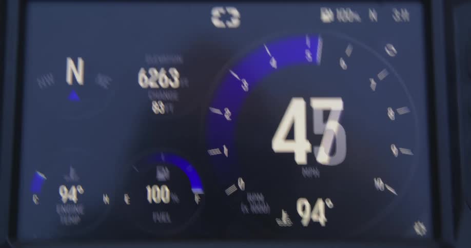 Close up of an odometer increasing in speed
