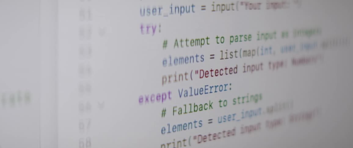 Closeup of a screen displaying python code