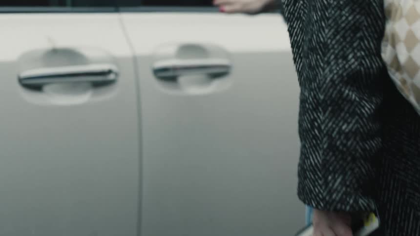 Person opening the door of a vehicle