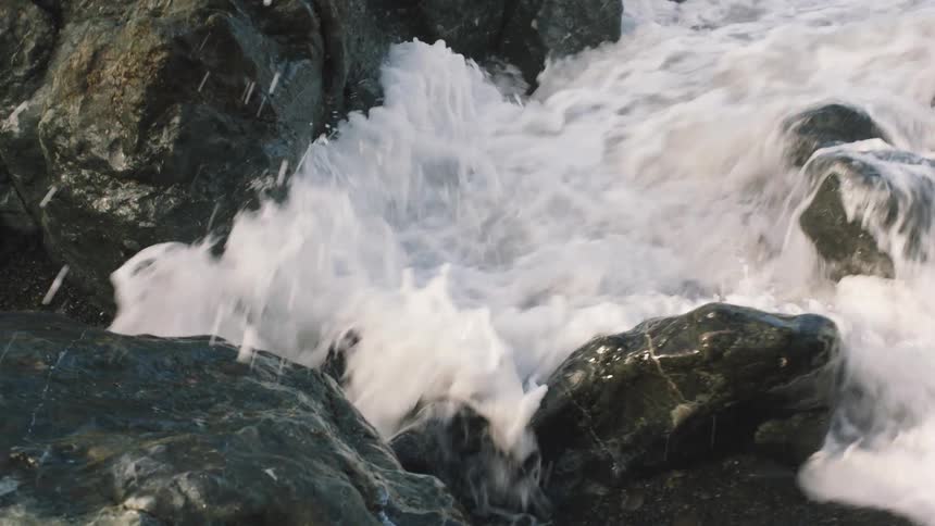 A footage of sea waves at the shore