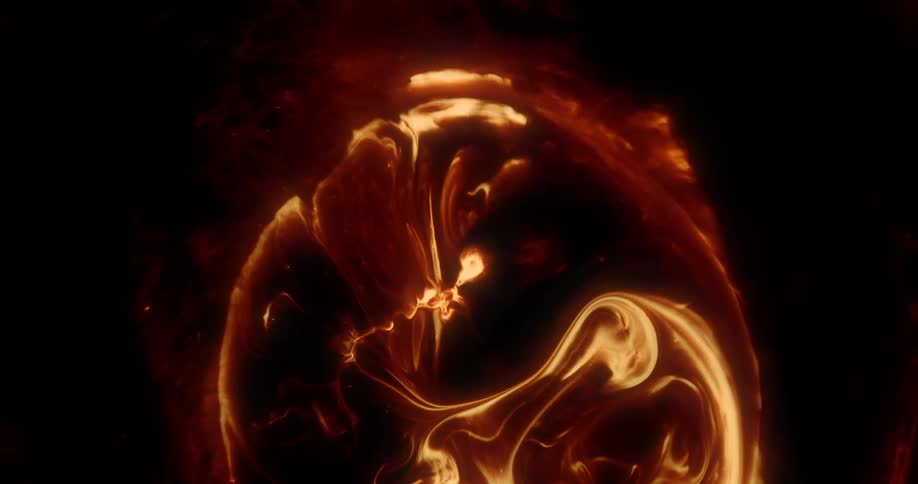 Rippling reddish liquid in abstract motion