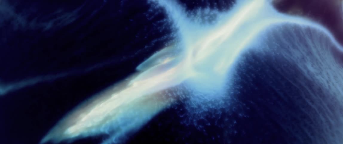 Abstract mixture of predominantly blue coloring