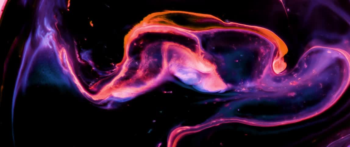 Abstract pattern of a dense liquid texture in neon color and wavy