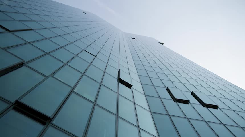 View up a glass skyscraper